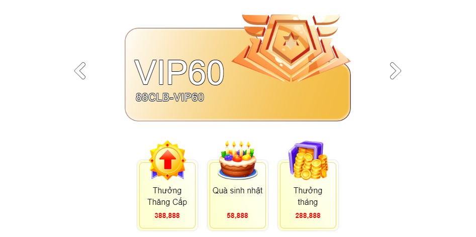 Để thăng cấp bạn cần phải đạt đủ điều kiện về tổng nạp và tổng cược